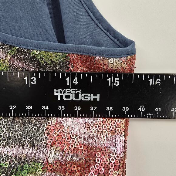 NEW Jessica Simpson Women's Sequin Multicolor Metallic Sheath Dress Size 8 - Picture 15 of 16